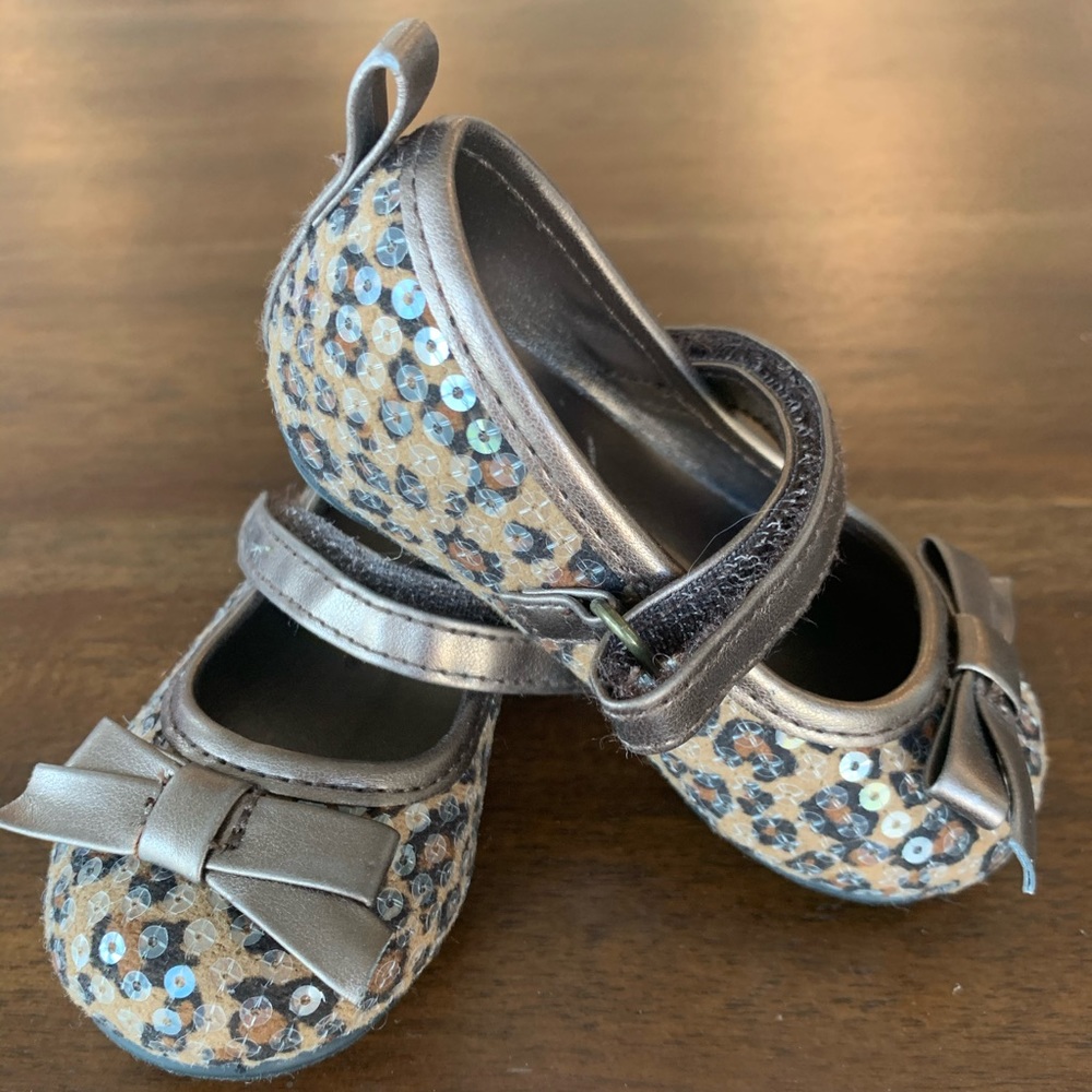 Leopard and sequinned shoes